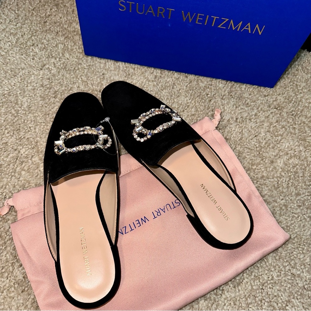 STUART WEITZMAN Suede Mules (Eloise)